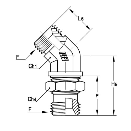 意大利RACFLUID 60° BSP 锥形密封管件4VUP-1/8