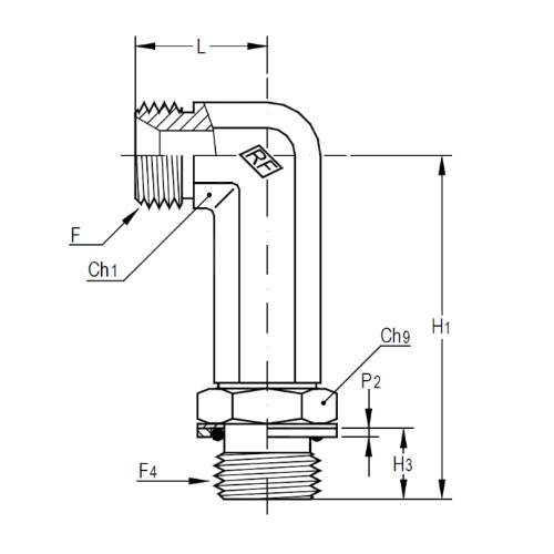 意大利RACFLUID 60° BSP 锥形密封管件4COA-1-1.1/4
