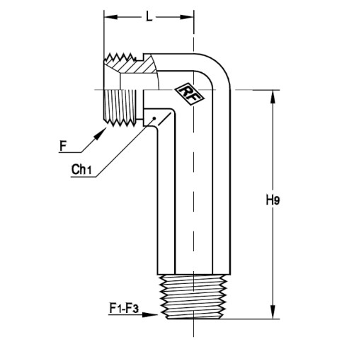 意大利RACFLUID 60° BSP 锥形密封管件4CA1-3/8