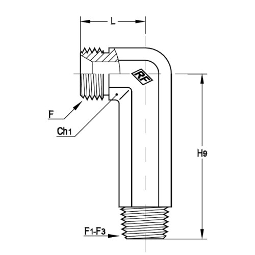 意大利RACFLUID 60° BSP 锥形密封管件4CA3-1/2-3/8
