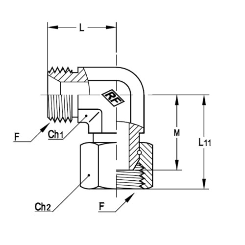 意大利RACFLUID 60° BSP 锥形密封管件4CG-1