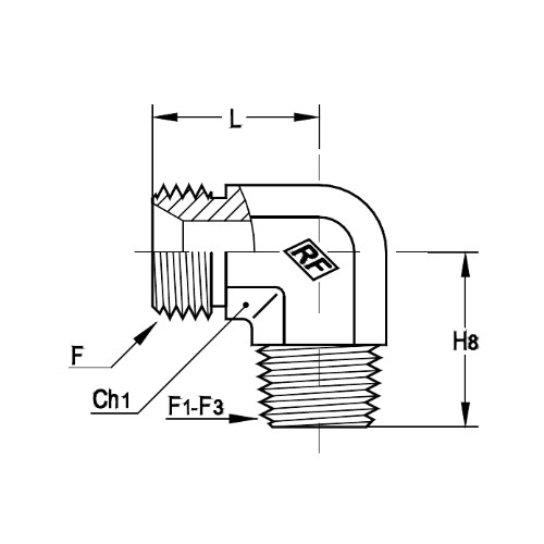 意大利RACFLUID 60° BSP 锥形密封管件4C1-3/4-1/2