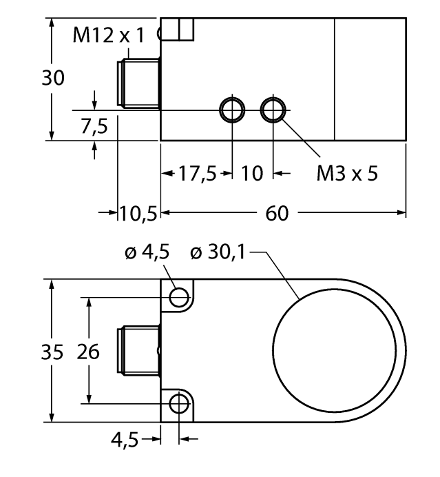 德国TURCK图尔克电感式传感器BI30R-W30-DAN6X-H1141