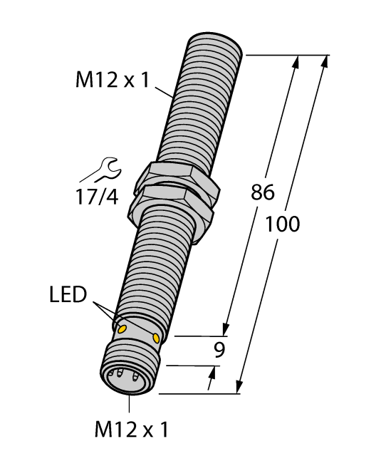 德国TURCK图尔克电感式传感器BI4U-M12-VP6X-H1141 L100