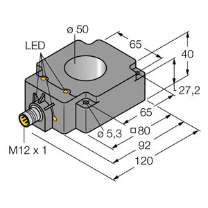 德国TURCK图尔克电感式传感器BI50R-Q80-AP6X2-H1141