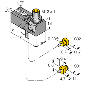 德国TURCK图尔克电感式传感器NI2-K08Q-0.095/0.11-BDS-2AP6X3-H1141/S34