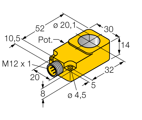 德国TURCK图尔克电感式传感器BI20R-Q14-LU-H1141