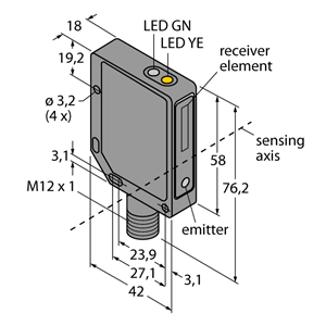 德国TURCK图尔克光电传感器QMT42VP6FF1000Q