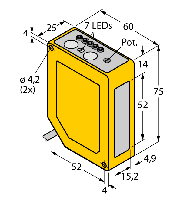 德国TURCK图尔克光电传感器Q60VR3LAF2000QPMA3