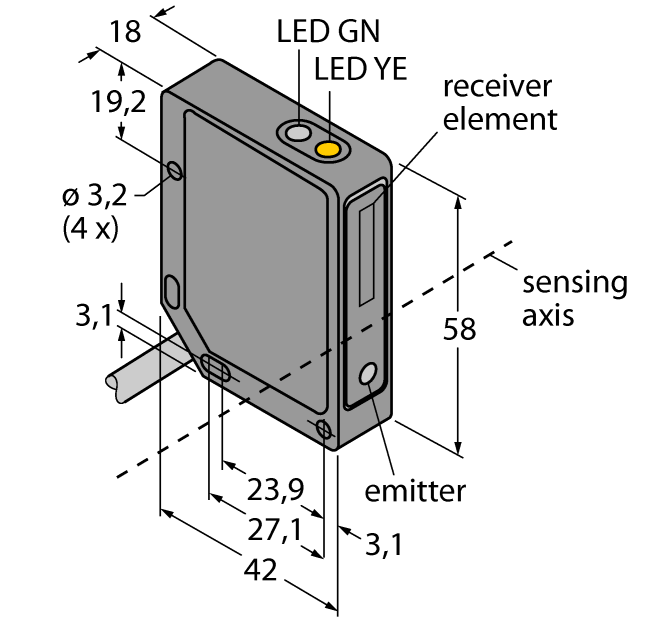 德国TURCK图尔克光电传感器QMT42VP6FF500 W/30