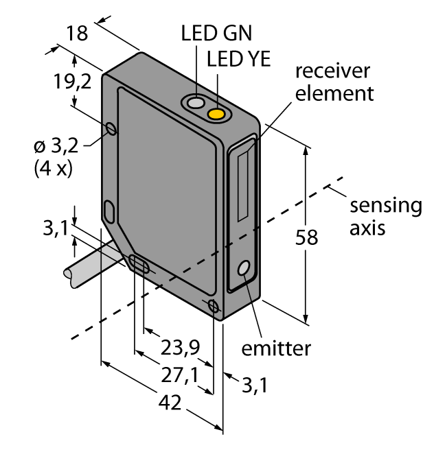 德国TURCK图尔克光电传感器QMT42VN6FF2000 W/30