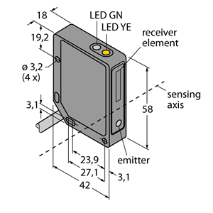 德国TURCK图尔克光电传感器QMT42VN6FF2000 W/30
