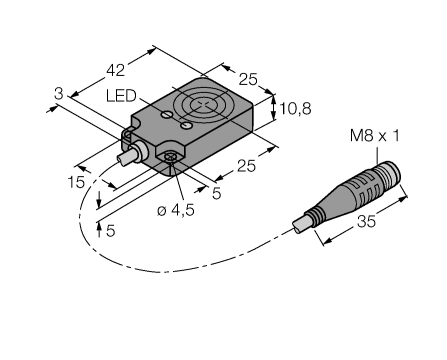 德国TURCK图尔克电容式传感器BC8-Q10-RN6X2-0.15-SSFP3/S90