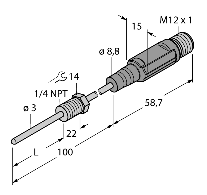 德国TURCK图尔克温度传感器TTM-203A-N1/4-LI6-H1140-L100/I30-50/150C