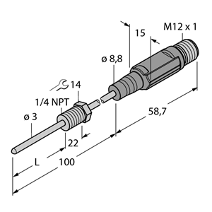 德国TURCK图尔克温度传感器TTM-203A-N1/4-LI6-H1140-L100/I30-50/150C