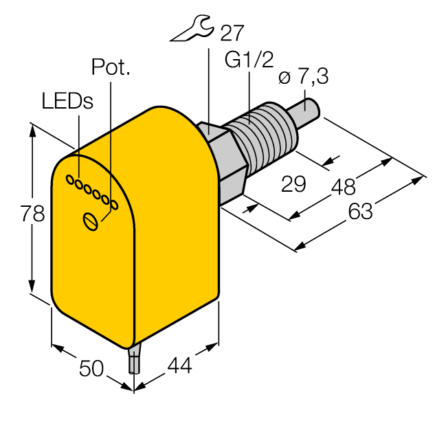 德国TURCK图尔克流量传感器FCS-GL1/2A4P-VRX/24VDC 5M