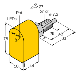 德国TURCK图尔克流量传感器FCS-GL1/2A4P-VRX/24VDC 5M
