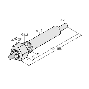 德国TURCK图尔克流量传感器FCS-G1/2HC4-NAEX0/L140/D024 5M
